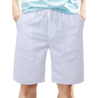 Herren nan knielange Leinenmix-Shorts mit elastischem Kordelzugbund und seitlichen Schubtaschen EB