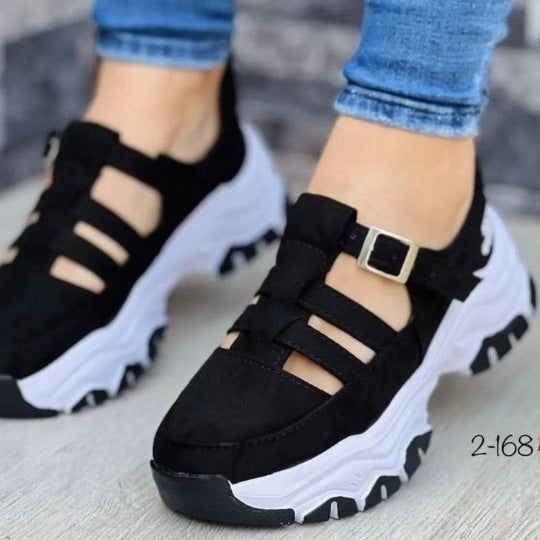 Damen sportliche Clogs mit modischem Riemendesign EB