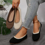Damen Bequeme und atmungsaktive Ballerinas mit elastischem Einsatz EB