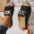 Damen Bequeme Clogs mit modischem Schnallen-Design EB