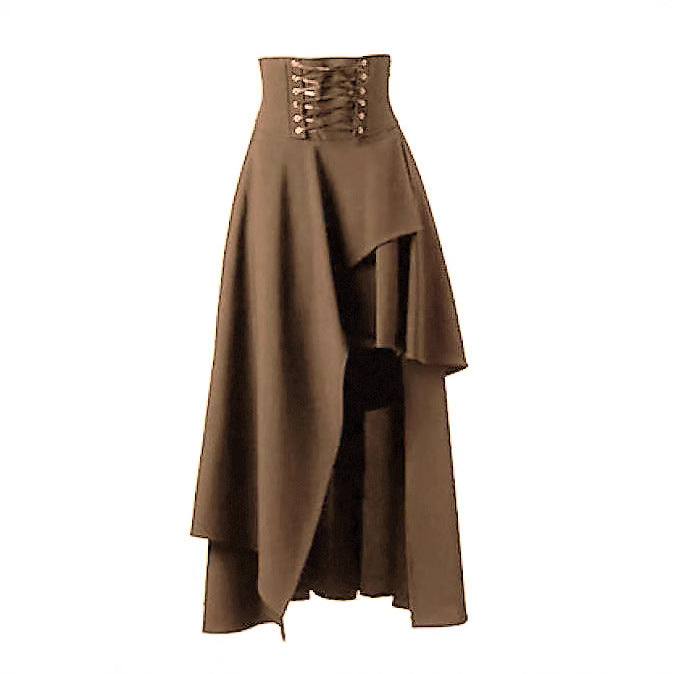 Damen Eleganter asymmetrischer Rock mit Schnürung EB