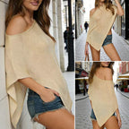 Damen Asymmetrisches Strick-Cover-Up EB