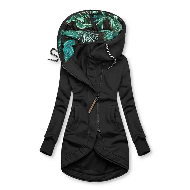 Damen Kapuzenjacke mit hohem Kragen und praktischen Eingrifftaschen EB