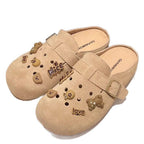 Damen Clogs mit modischem Riemendesign und verspieltem Dekor EB