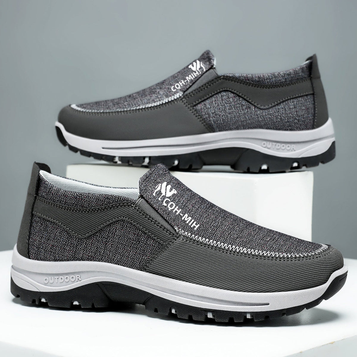 Damen Bequeme Slip-On Freizeitschuhe mit rutschfester Sohle und atmungsaktivem Obermaterial EB