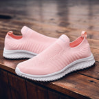 Damen Bequeme Slip-On Freizeitschuhe mit elastischem Strickoberteil EB