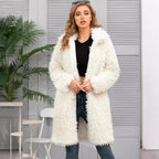 Damen Flauschiger Langmantel mit stilvollem Schnitt EB