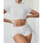 Damen Sportliches Crop-Top und Shorts-Set EB