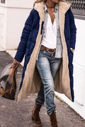 Damen Lange Winterjacke mit weich gefüttertem Kragen EB