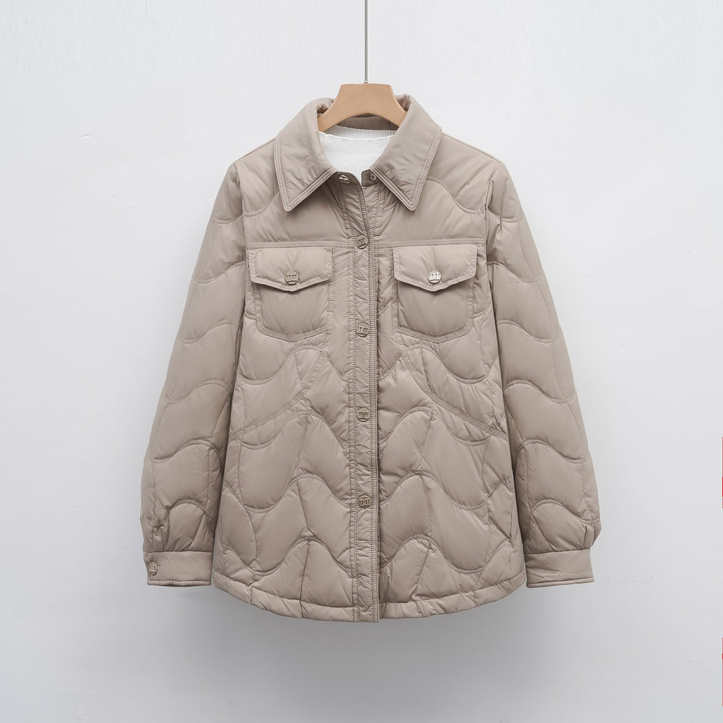 Damen gesteppte Outdoor-Jacke mit Taschen und bequemer Passform EB