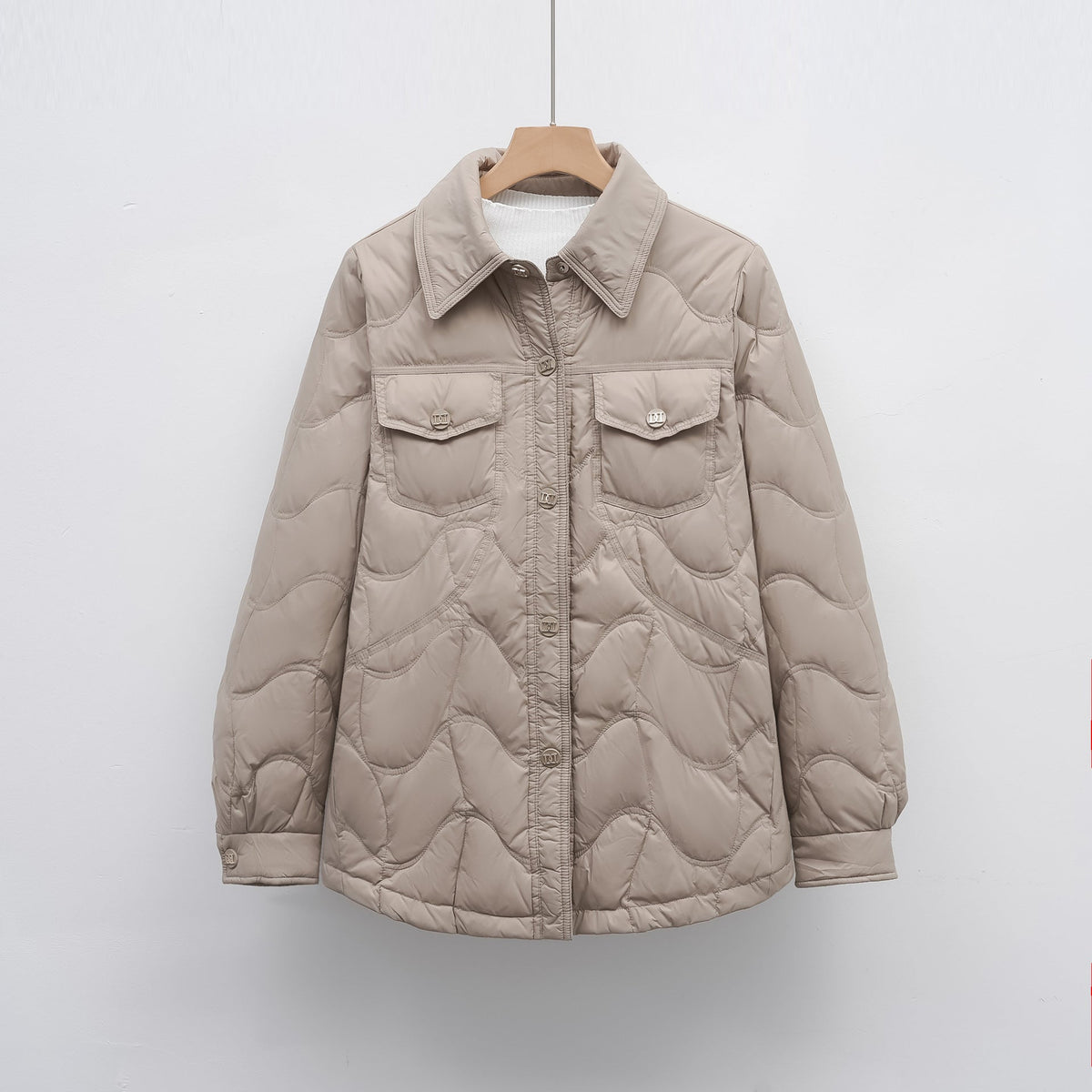 Damen gesteppte Outdoor-Jacke mit Taschen und bequemer Passform EB