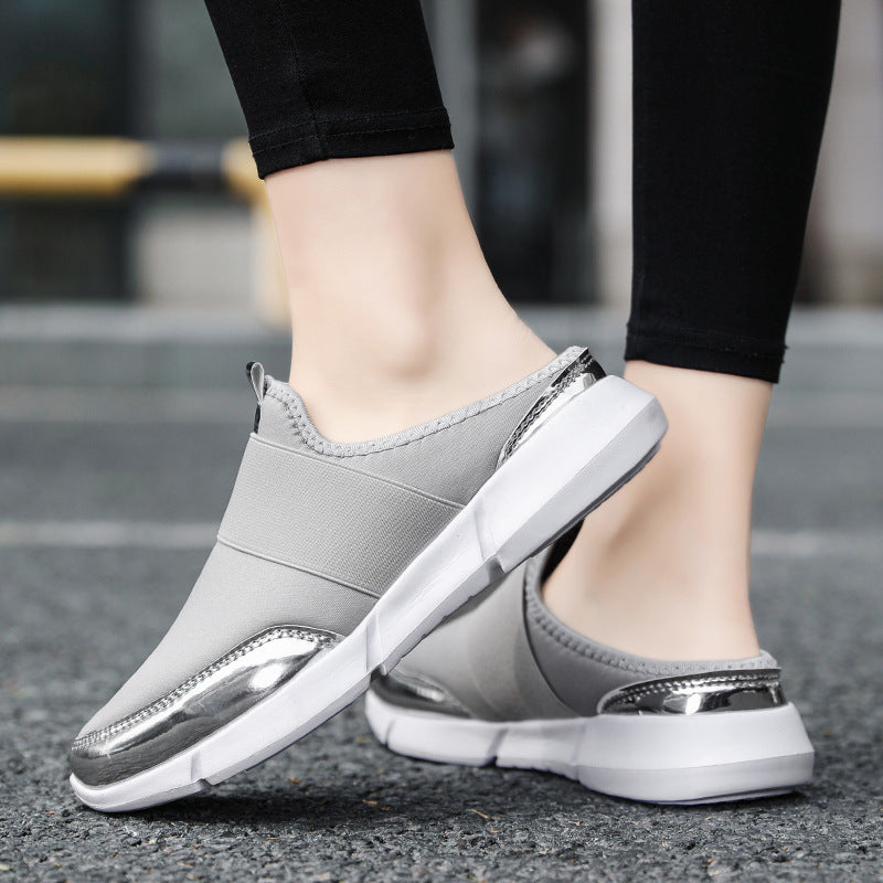 Damen Bequeme Slip-On Clogs mit elastischem Obermaterial EB
