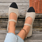 Damen Ballerinas mit elastischem Riemendesign und atmungsaktiver Textiloberfläche EB