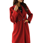 Damen Eleganter Wollmantel mit doppelter Brustknopfleiste und praktischen Taschen EB