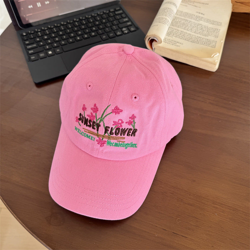 Damen-Baseballkappe mit Blumenstickerei
