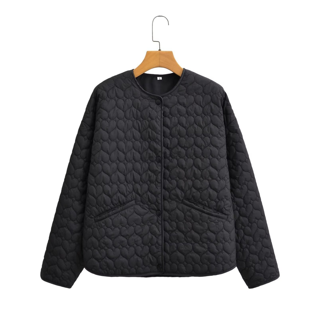 Damen gesteppte Übergangsjacke mit seitlichen Eingrifftaschen und modernem Design EB