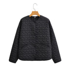 Damen gesteppte Übergangsjacke mit seitlichen Eingrifftaschen und modernem Design EB
