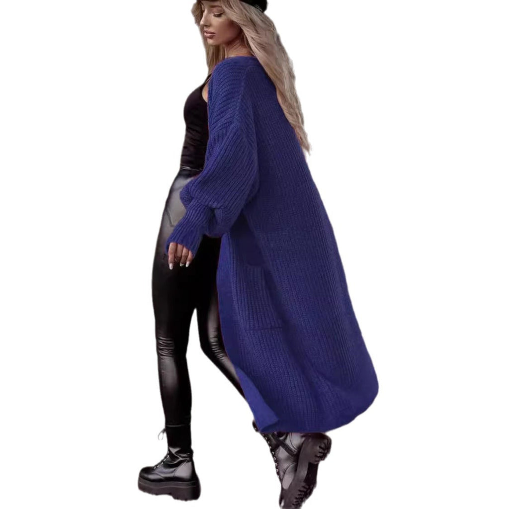 Damen Grobstrickmantel im lässigen Oversized-Stil mit tiefen Taschen EB