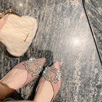 Damen Ballerinas mit funkelndem Strassdetail EB