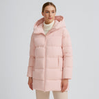 Damen modische Winterjacke im Oversized-Stil mit Kapuze EB