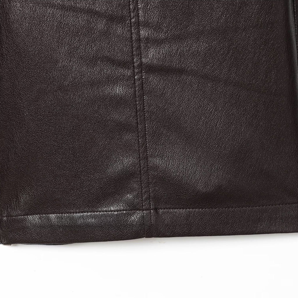 Damen Kunstleder Shorts mit elastischem Bund und modischen Details EB