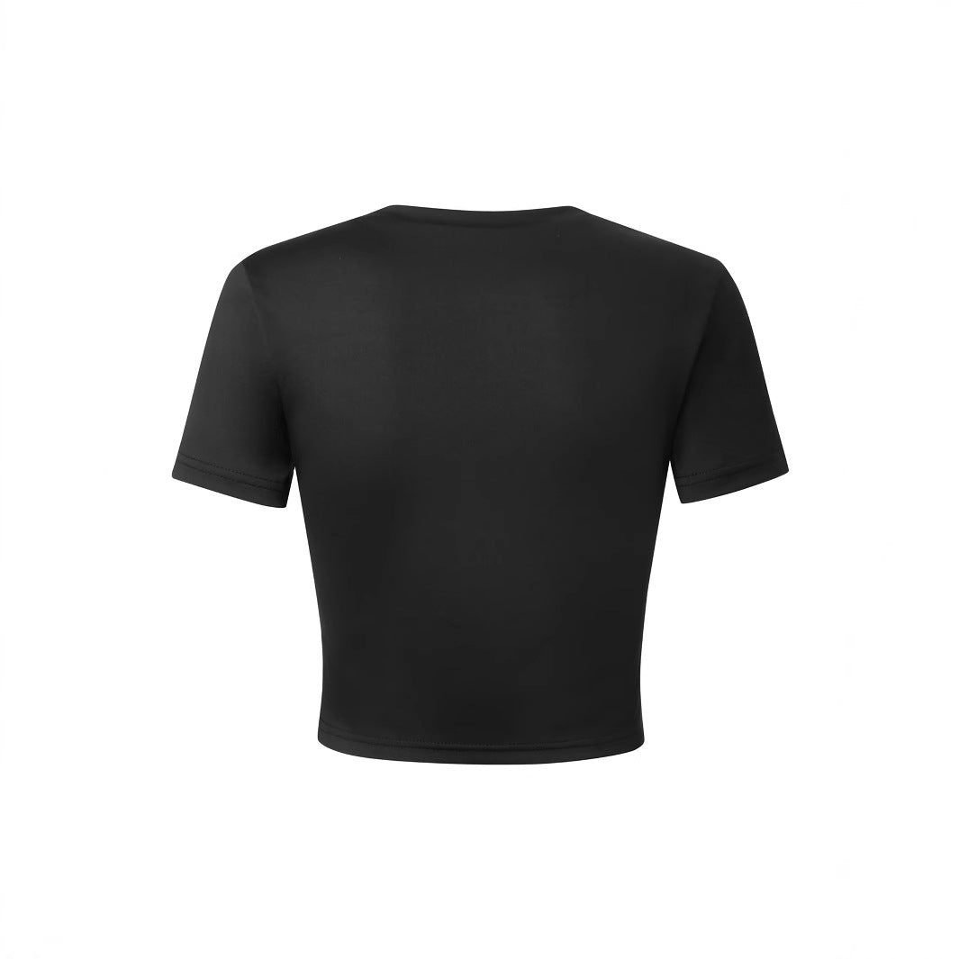 Damen Crop-Shirt mit auffälligem Cowboy-Motiv und stilvollem Schnitt EB