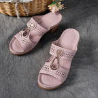 Damen bequeme Clogs mit modischem Cut-Out-Design und eleganter Applikation EB