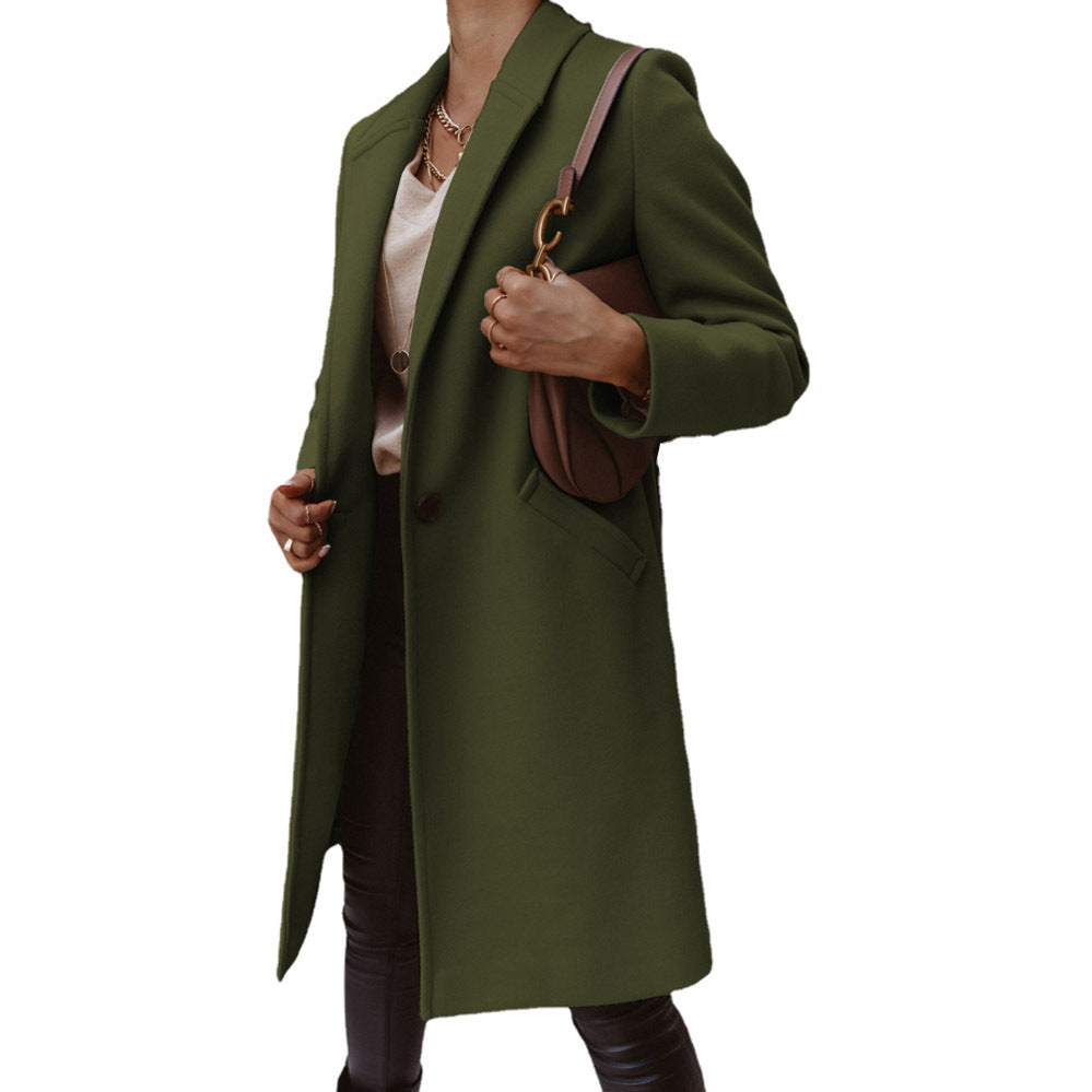 Damen eleganter Wollmantel mit schmaler Silhouette EB