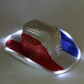 Unisex Pailletten-Cowboyhut mit integrierter LED-Beleuchtung