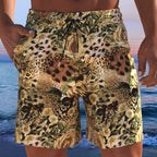 Herren Badeshorts mit animalischem Muster und elastischem Bund EB
