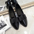 Damen Ballerinas aus Hochglanz-Leder mit eleganter Schleifen-Applikation EB