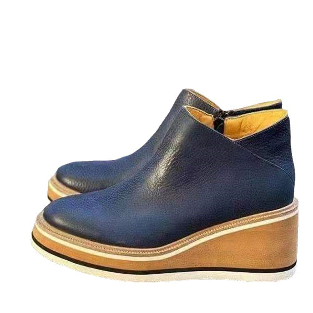 Damen Bequeme Wedge-Pantolette aus hochwertigem Leder EB