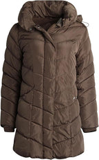 Damen Langer gesteppter Winterparka mit hochgeschlossenem Kragen EB