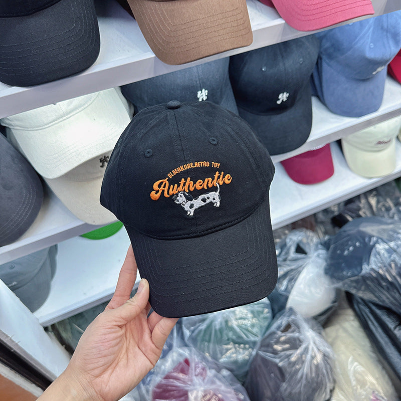 Bestickte Damen-Baseballkappe mit Kuhmuster