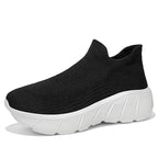 Unisex nan nahtloser Strick-Überziehschuh mit skulpturierter Plateau-Laufsohle und orthopädisch geformter Fersenführung EB