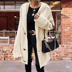 Damen Grober Strickcardigan mit weitem Schnitt und tiefen Taschen EB