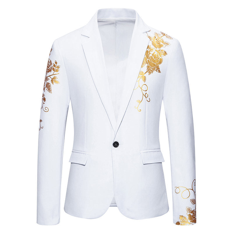 Damen Eleganter Blazer mit floralem Design und seidigem Finish EB