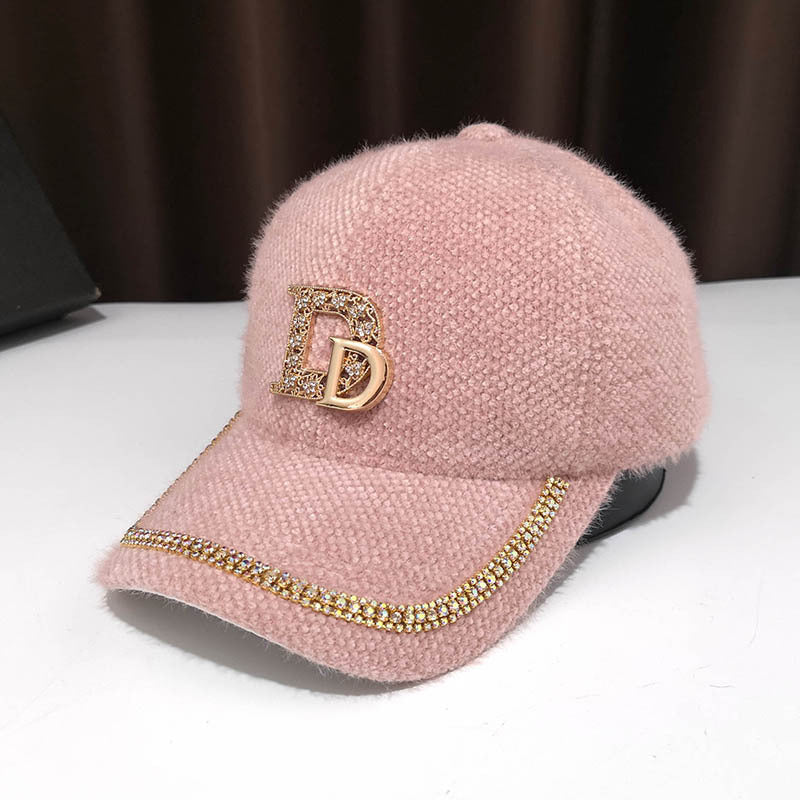 Luxuriöse, verzierte Fleece-Baseballkappe für Damen