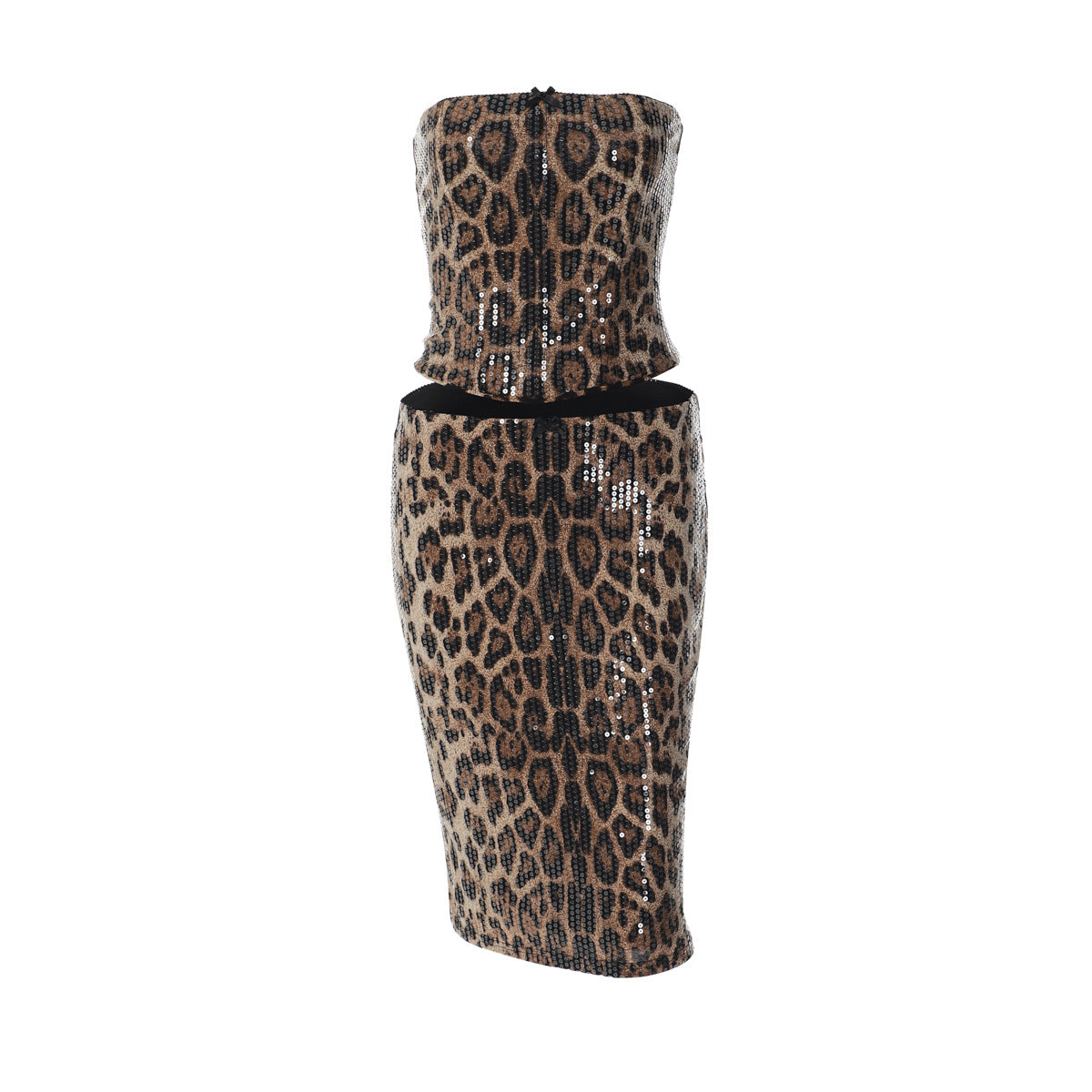 Damen Abendkleid mit trendigem Tiermotiv und Funkeleffekten EB
