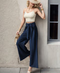 Damen Elegantes Cropped Top mit weitem Hosen-Set R&B