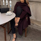 Damen elegante und vielseitige Poncho-Jacke EB