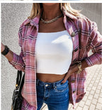 Damen Karomuster Überhemdjacke EB