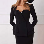 Damen Blazer-Kleid mit Modernem Schnitt und Taillierter Passform Heidi-Mode