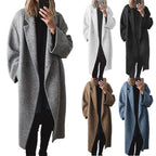 Damen Oversized Wollmantel mit doppelt-knöpfigem Design und lässigem Schnitt EB