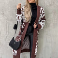 Damen Grobstrick-Cardigan mit grafischem Muster und offenem Schnitt EB