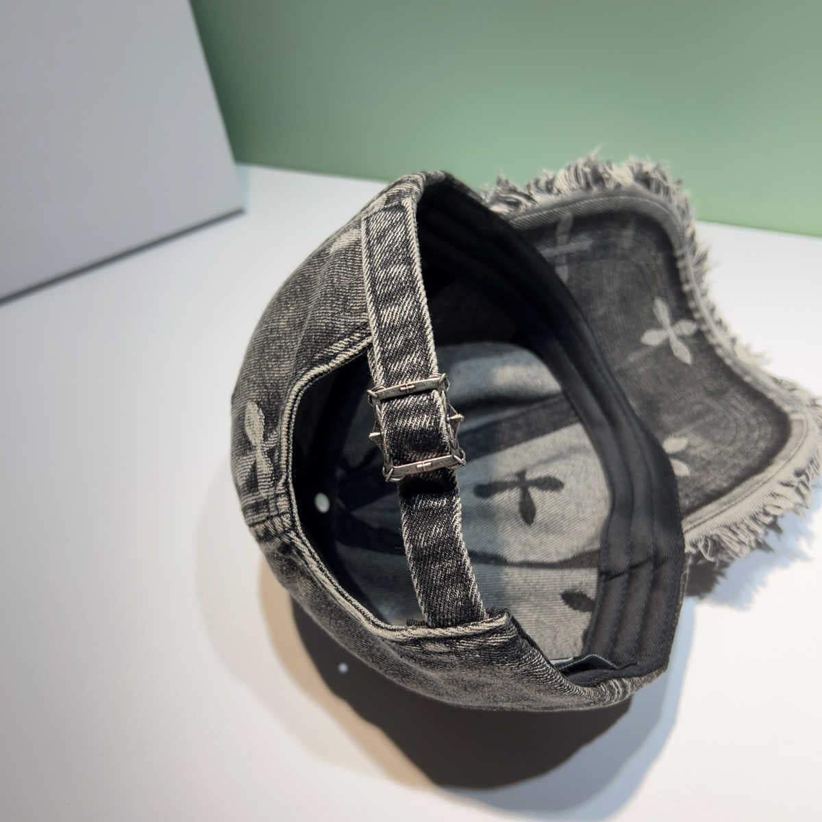 Unisex Distressed Denim Frayed Cap
