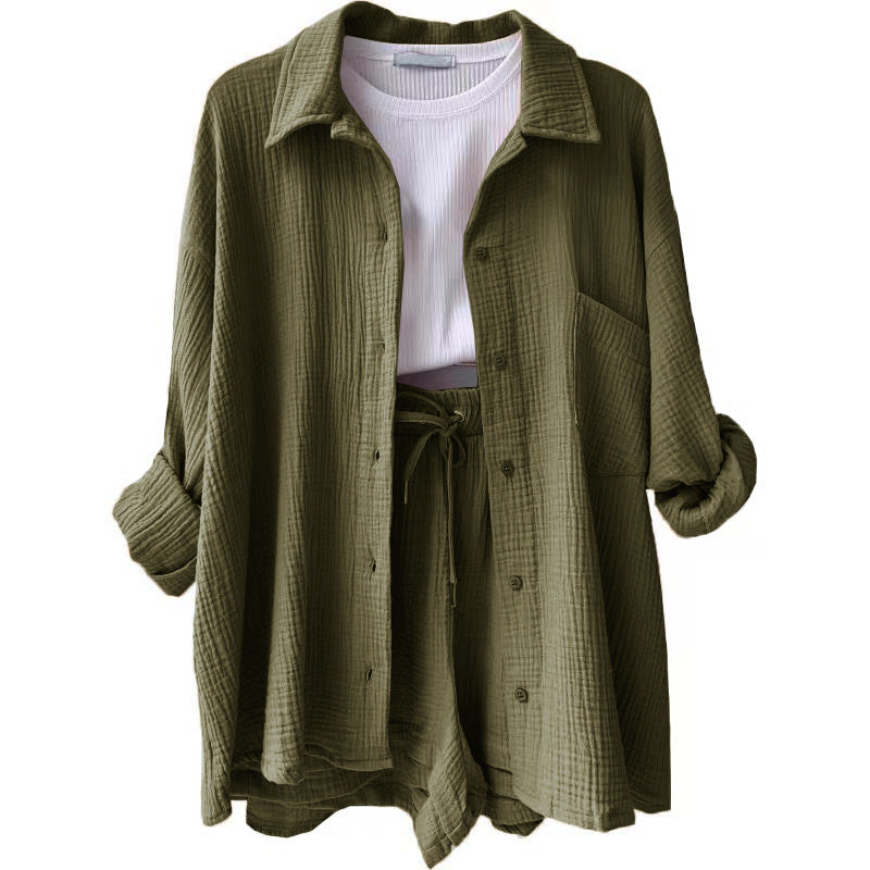Lässiges Oversized-Shirt und Shorts-Set für Damen