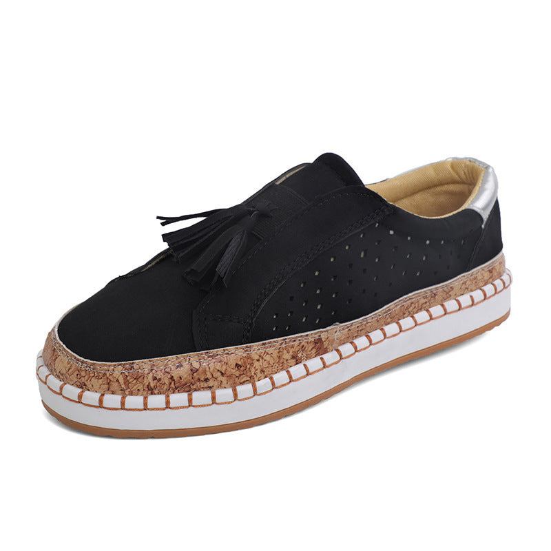 Damen sportliche Freizeitschuhe mit atmungsaktivem Obermaterial und Korksohle EB
