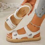 Damen Bequeme Riemchen-Sandalen mit verstellbaren Klettverschlüssen EB