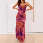 Damen Elegantes Maxikleid mit sanften Farbverlauf und filigranen Spaghettiträgern EB